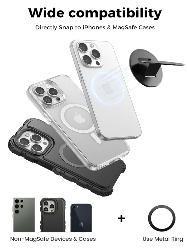 MagSafe® Grip & Kickstand – Black / White