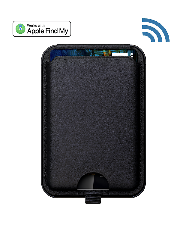 Find My MagSafe® Card Holder & Stand – Obsidian Black / Orange / Forest Emerald