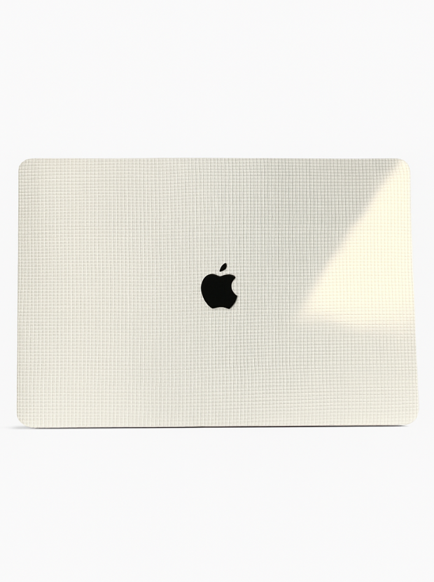Pearl White Weave Leather MacBook Case Protect Cover