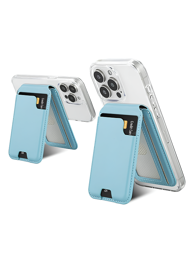 MagSafe® Wallet Stand – Gray / Sky Blue