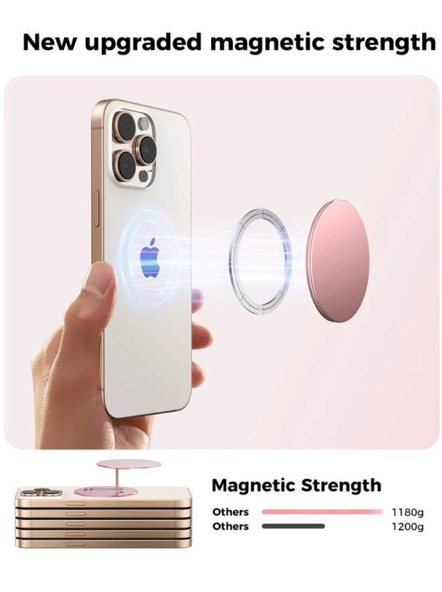 MagSafe® Grip & Kickstand – Rose Quartz / Yellow / Silver