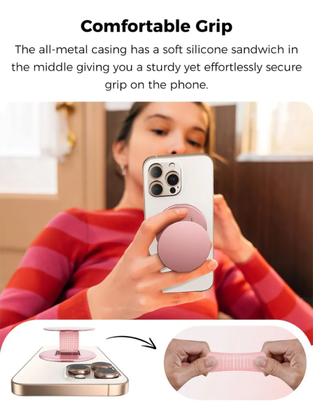 MagSafe® Grip & Kickstand – Rose Quartz / Yellow / Silver