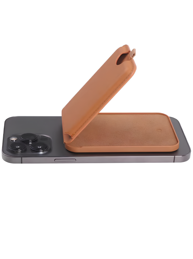 Find My MagSafe® Card Holder & Stand – Obsidian Black / Orange / Forest Emerald