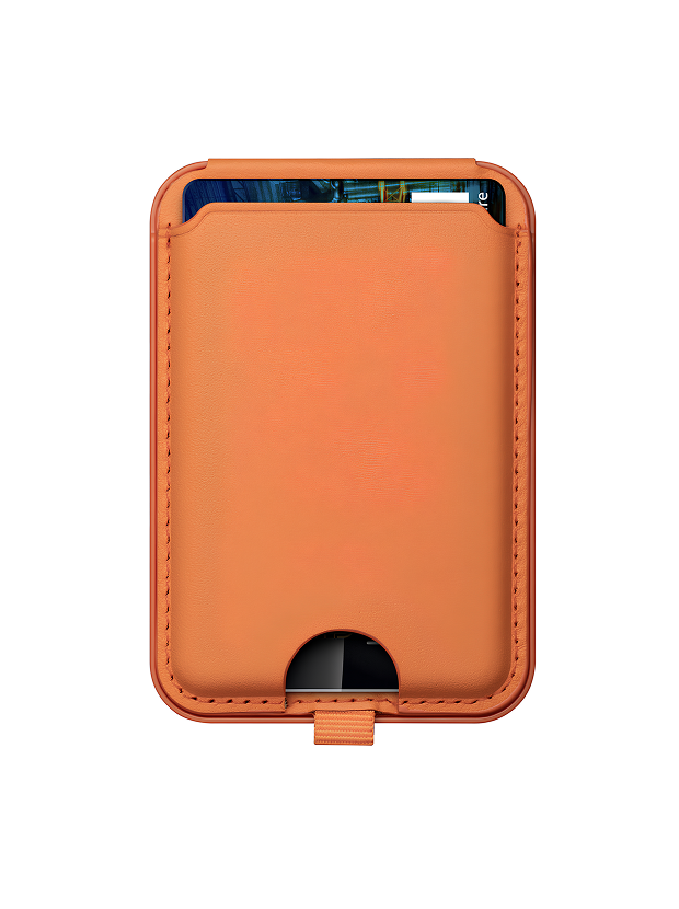 Find My MagSafe® Card Holder & Stand – Obsidian Black / Orange / Forest Emerald