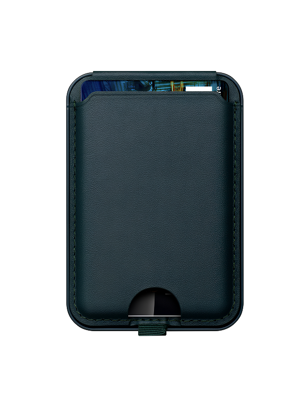 Find My MagSafe® Card Holder & Stand – Obsidian Black / Orange / Forest Emerald