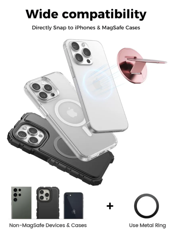 MagSafe® Grip & Kickstand – Rose Quartz / Yellow / Silver