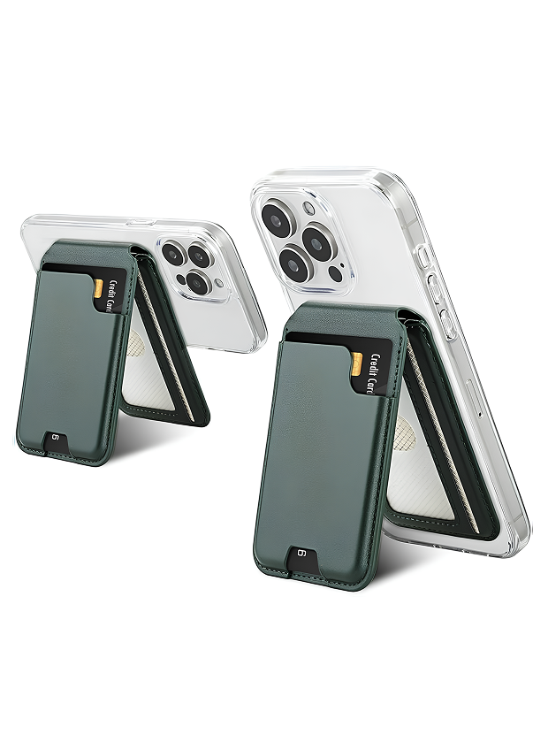 MagSafe® Wallet Stand – Cognac Brown / Forest Emerald / Obsidian Black