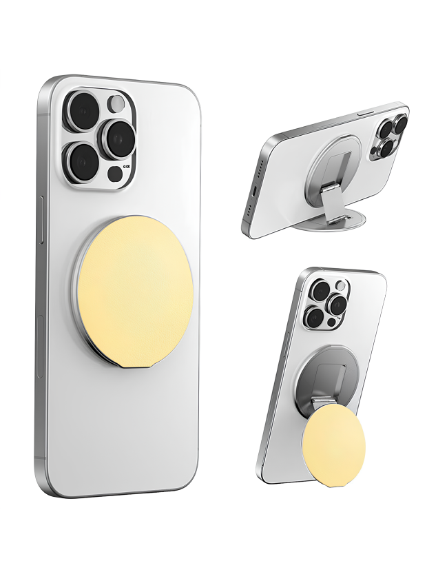 MagSafe® Grip & Kickstand – Rose Quartz / Yellow / Silver